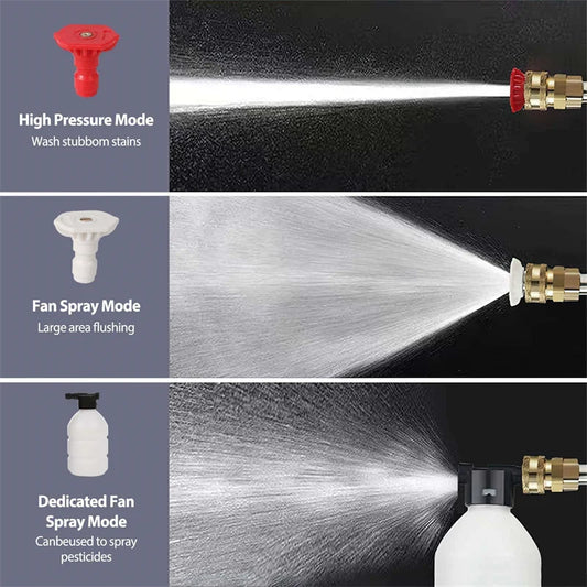 Pistola de Lavado a Presión a Batería 50 Bar - Compatible con Makita - Kit de Limpieza Portátil 30000mAh para Vehículos y Exteriores