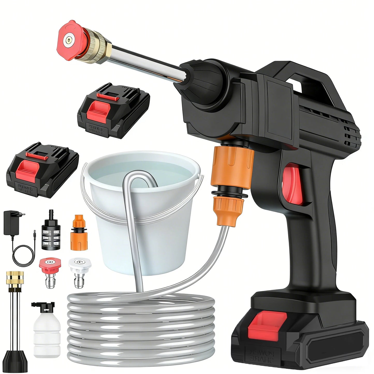 Pistola Hidrolimpiadora Inalámbrica 50 Bar (Compatible con Batería Makita 24V)