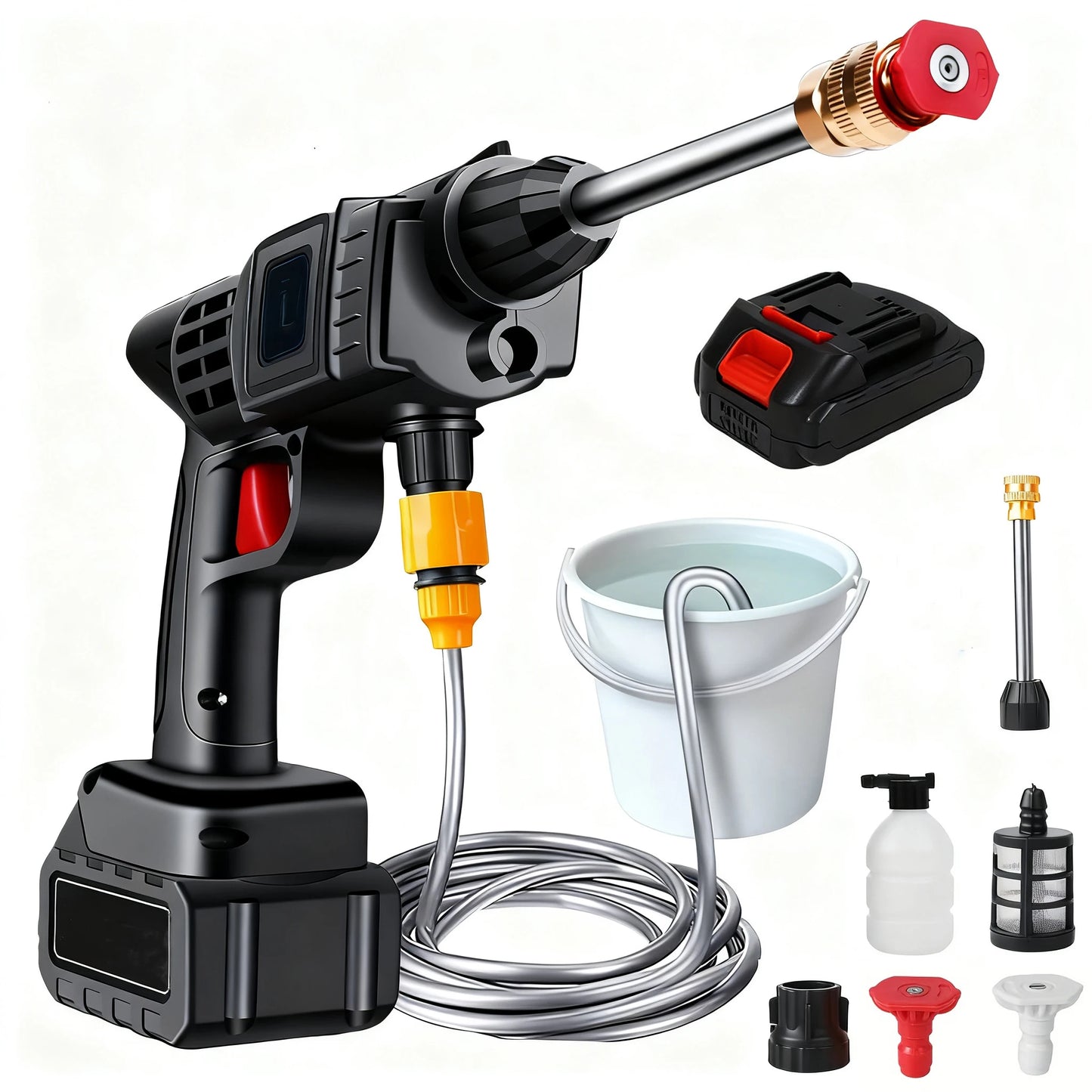 Pistola Hidrolimpiadora Inalámbrica 50 Bar (Compatible con Batería Makita 24V)