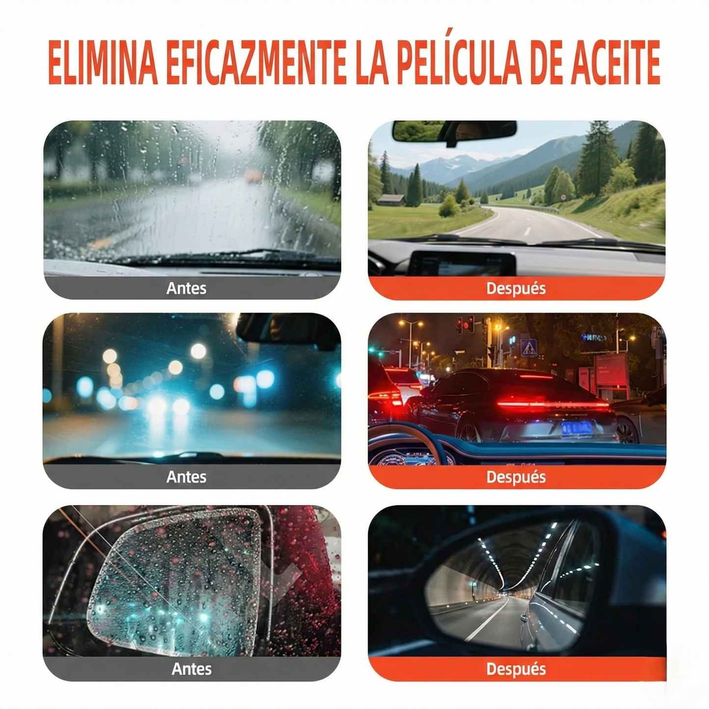 Cepillo Limpiador de Película de Aceite para Parabrisas