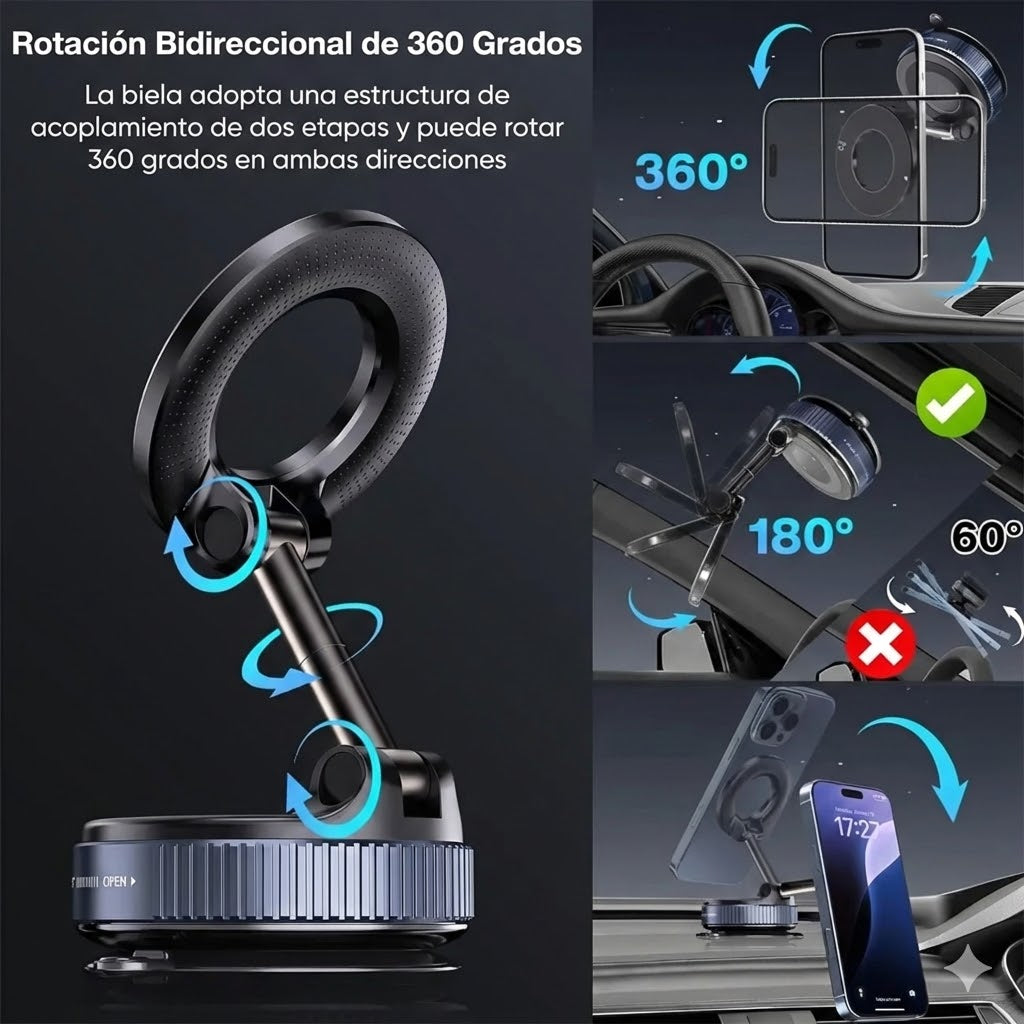Soporte Magnético Plegable 360º con Acabado Metálico | Edición Pro